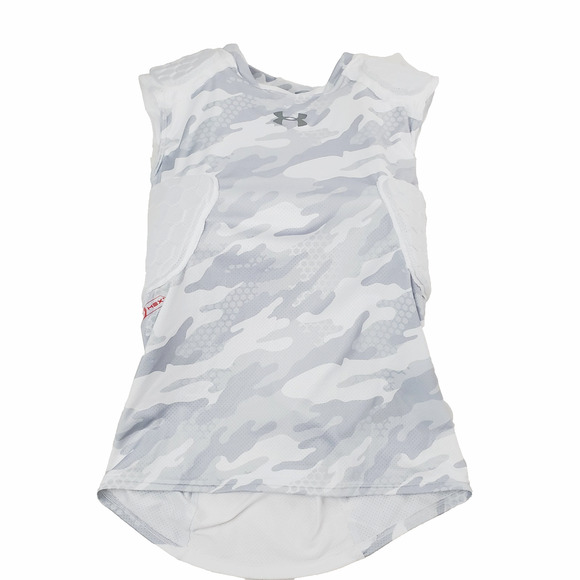 Under Armour Shirt Youth Large White Gray Camo Gameday M Hex Pad Padded Football - Picture 1 of 12